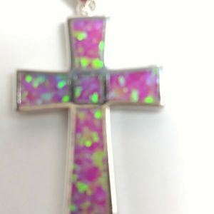 Opal pink fire cross set